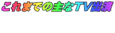 これまでの主なTV出演  